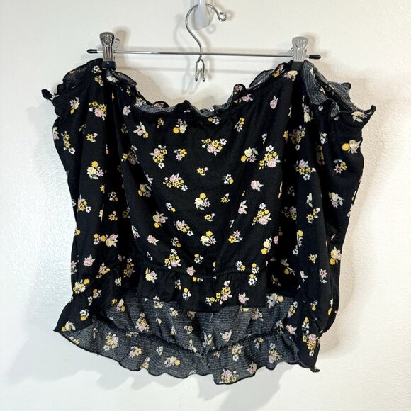 NWT Torrid Tube Top Shirt Plus Size 3X Tank Top Black Floral Stretch NEW - Picture 6 of 9